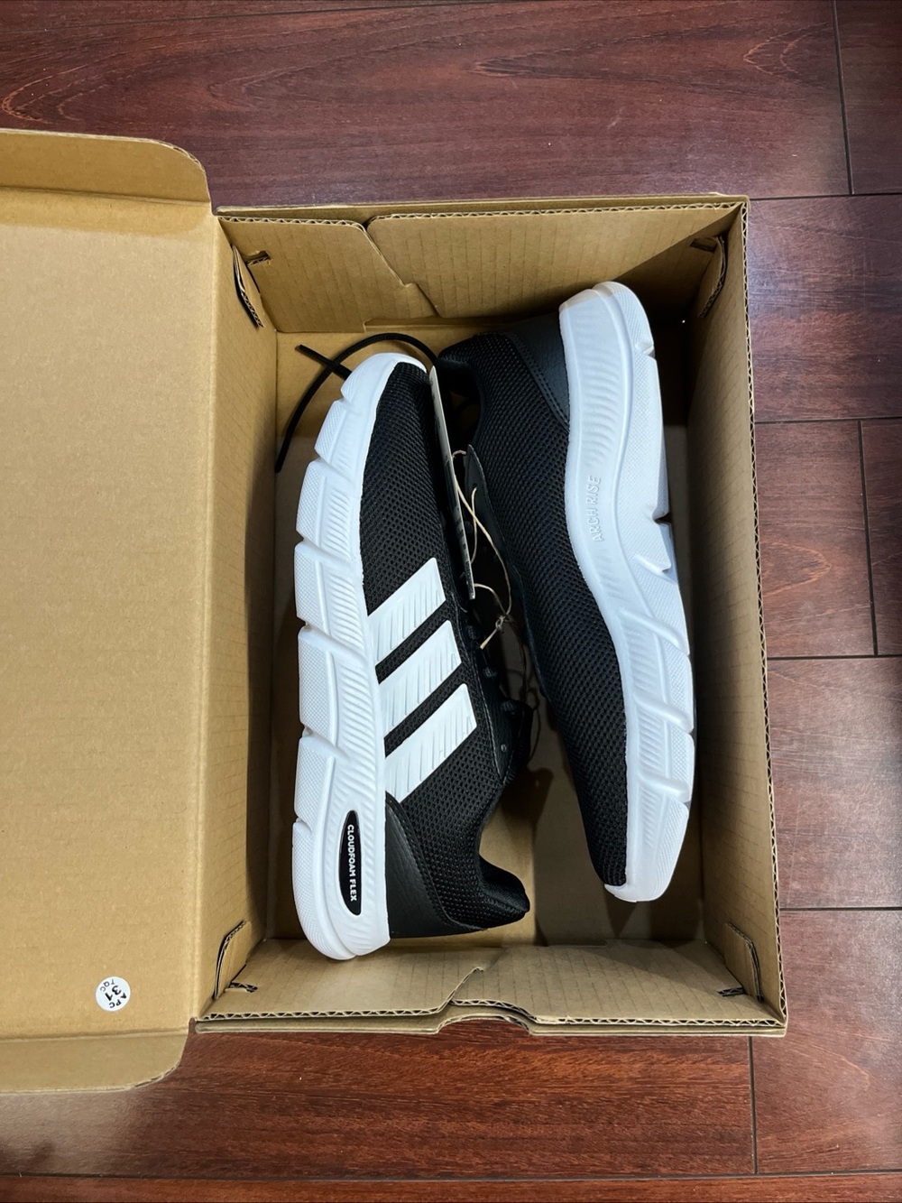 Womens 8.5 Adidas Cloudfoam Flex - Laces Black Shoe Sneaker Walking Running New - Picture 2 of 16